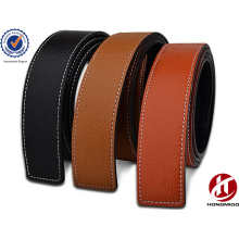 Men's selected top layer cowhide leather belt strap without buckle with holes